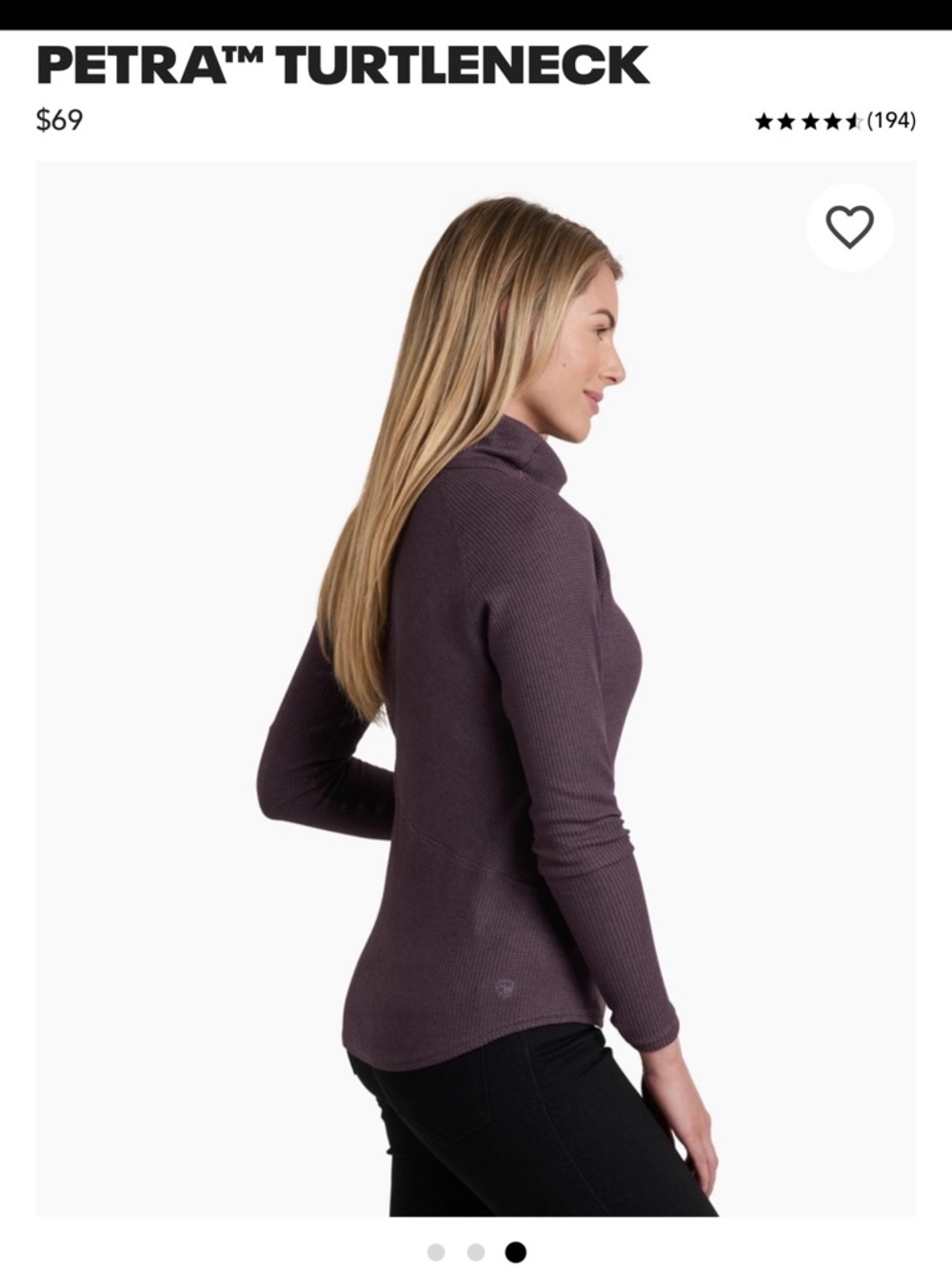 Kuhl Petra Turtleneck Waffle Knit Top Size Medium In Auberge